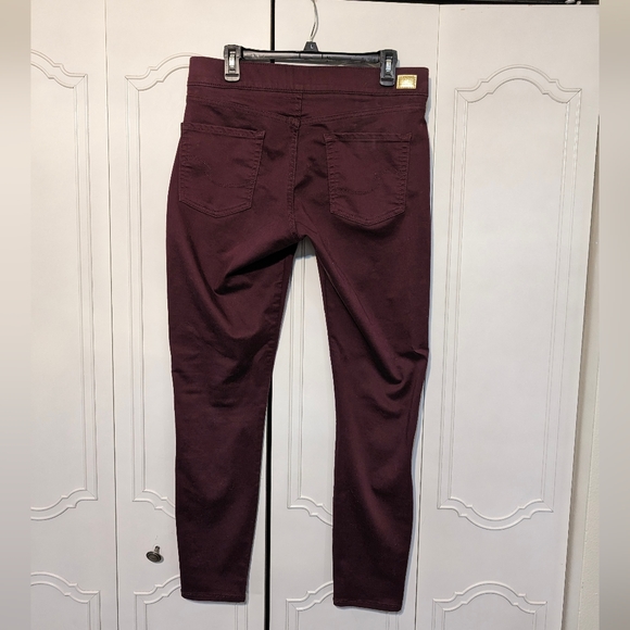LIKE NEW Levi Shaping Pants maroon pull on skinny 14 long tall flattering fitted - Picture 6 of 11